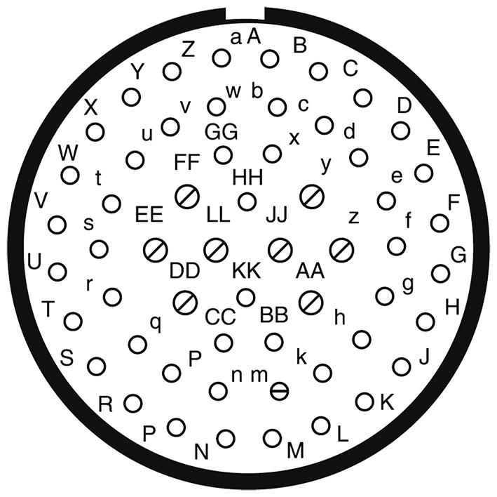 Amphenol LTD D38999/20FJ4PN-LC D38999/20FJ4PN-LC Circular Connector MIL-DTL-38999 Series III Wall Mount Receptacle 56 Contacts