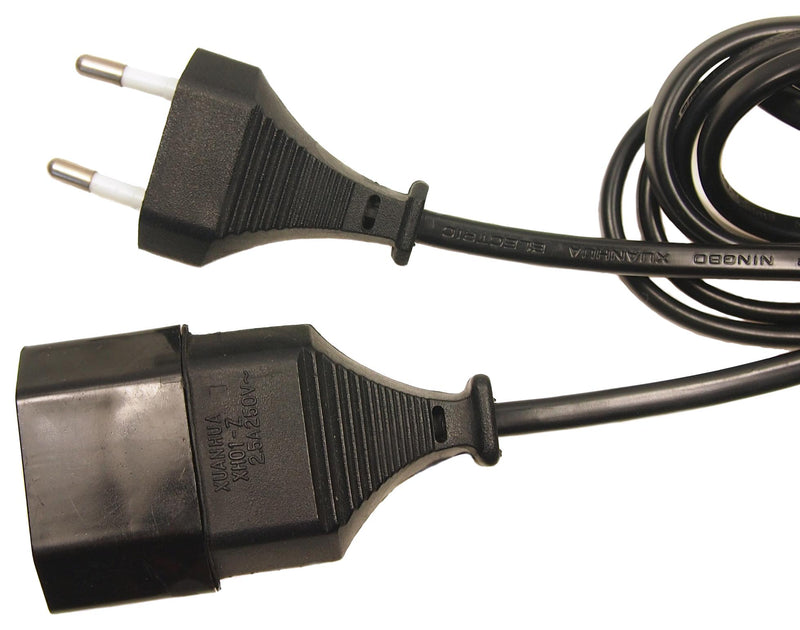 Cliff Electronic Components FCR72045 Mains Power Cord Plug Euro to Socket 3 m 2.5 A 250 V Black