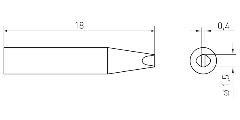 Weller T0050109399 Soldering Tip Chisel 1.5 mm Rtms Smart Micro Series New