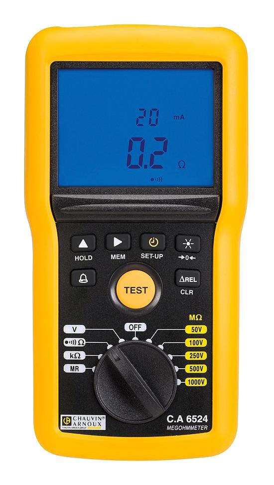 Chauvin Arnoux P01140824 Insulation Tester Analogue / Digital Megohmmeter 50V 100V 250V 500V 1kV 10kohm to 200Gohm