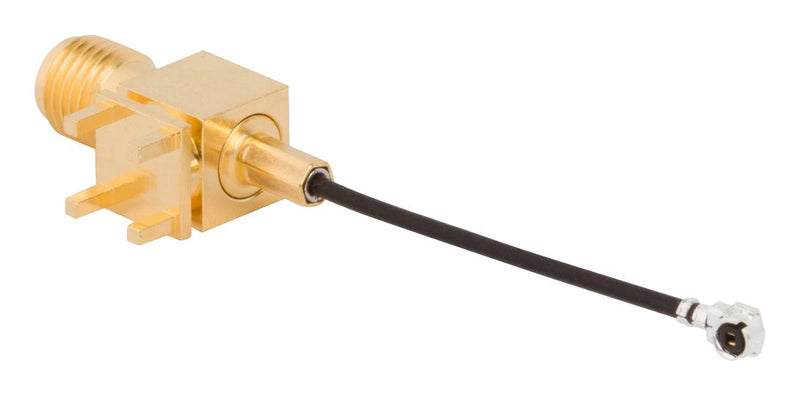 Amphenol RF 095-902-492-200 SMA Right Angle PCB Jack TO AMC Plug ON 1.13MM Cable 200 MM 94AC8443