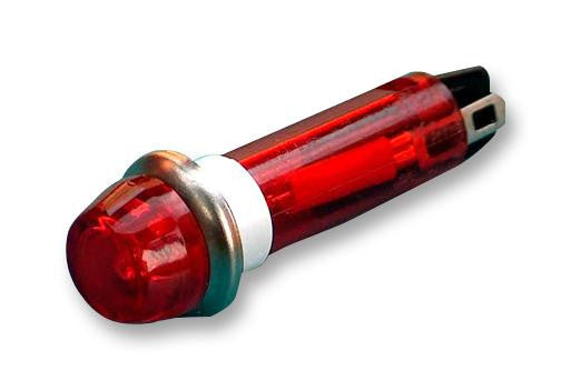 CAMDENBOSS IND5032211-125-T/RD Neon Indicator, 125 V, Red, 8 mm, Round with Flat Top