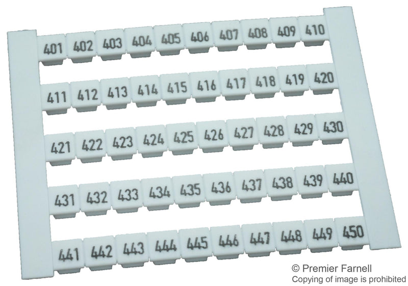 WEIDMULLER 0473460401 TERMINAL MARKER, NUMBER, 401 TO 450