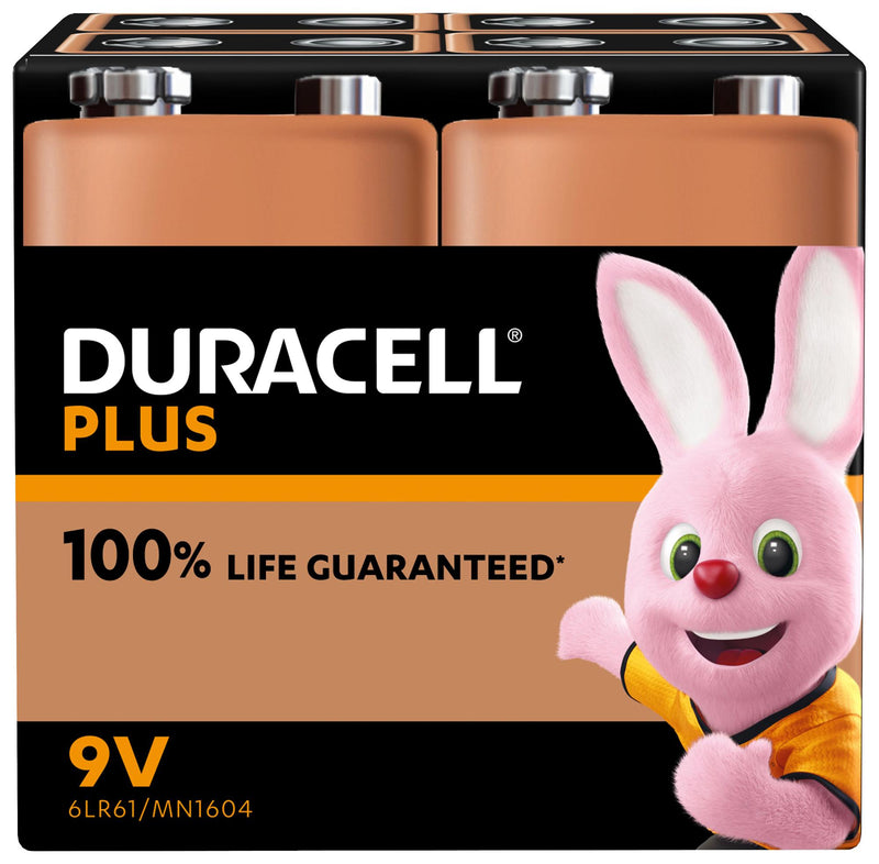 Duracell MN1604 P4 +/PWR MN1604 +/PWR Battery 9 V PP3 Alkaline Snap Contact New