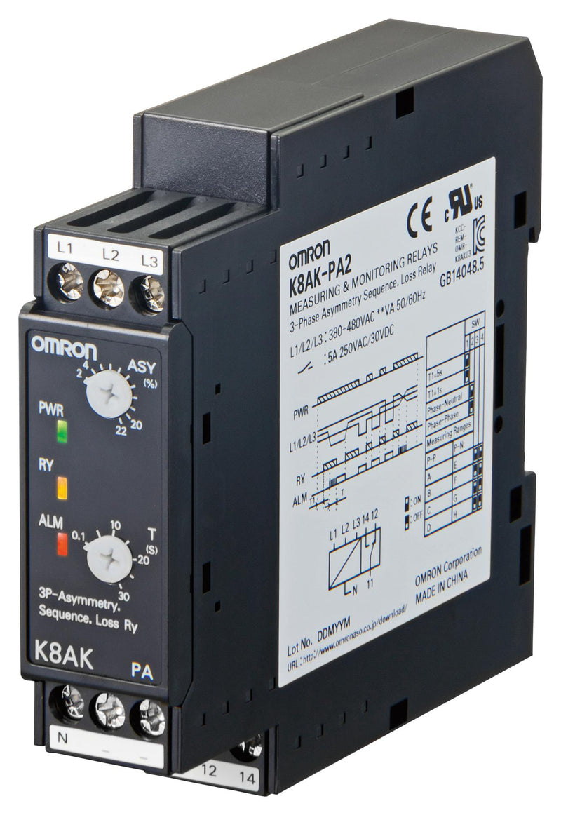 Omron Industrial Automation K8AK-LS1 100-240VAC Conductive Level Ctrl 240V DIN Rail