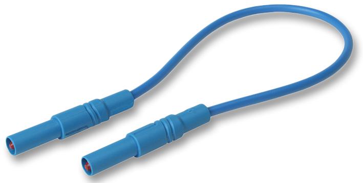 HIRSCHMANN TEST AND MEASUREMENT 934077102 Test Lead, 4mm Banana Plug to 4mm Banana Plug, Blue, 1 kV, 32 A, 2 m