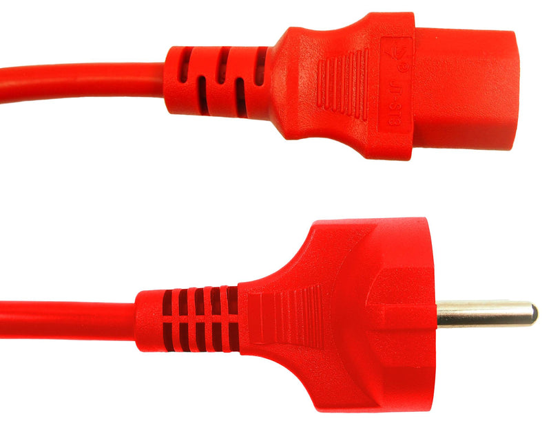 Multicomp PRO MP008771 MP008771 Mains Power Cord Plug Schuko to IEC 60320 C13 500 mm 10 A 250 VAC Red New