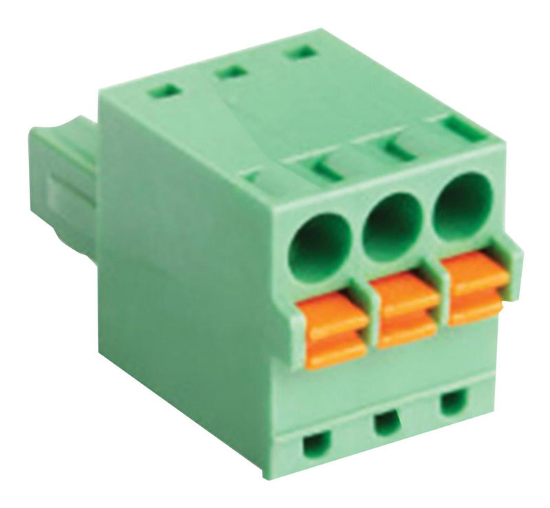 Camdenboss CSTBP92HD/3 Pluggable Terminal Block 3.5 mm 3 Ways 28AWG to 16AWG 1.31 mm&sup2; Push In 10 A New