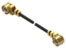 TE Connectivity 2015698-2 RF / Coaxial Cable Assembly 90&deg; Umcc Plug to 0.81mm 50 ohm 4 " 100 mm Black