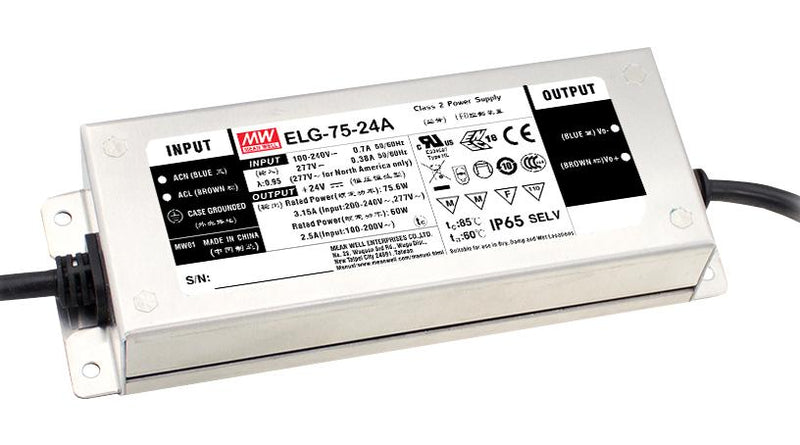 Mean Well ELG-75-12D2-3Y LED Driver 60 W 12 V 5 A Constant Current Voltage 100