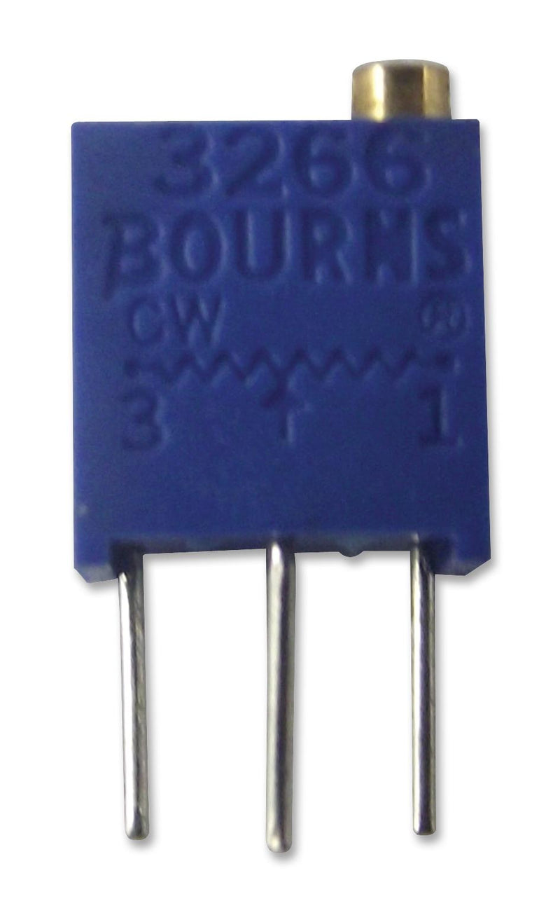 BOURNS 3266P-1-104LF Trimmer Potentiometer, 100 kohm, 250 mW, &plusmn; 10%, Trimpot 3266 Series, 12 Turns, Through Hole