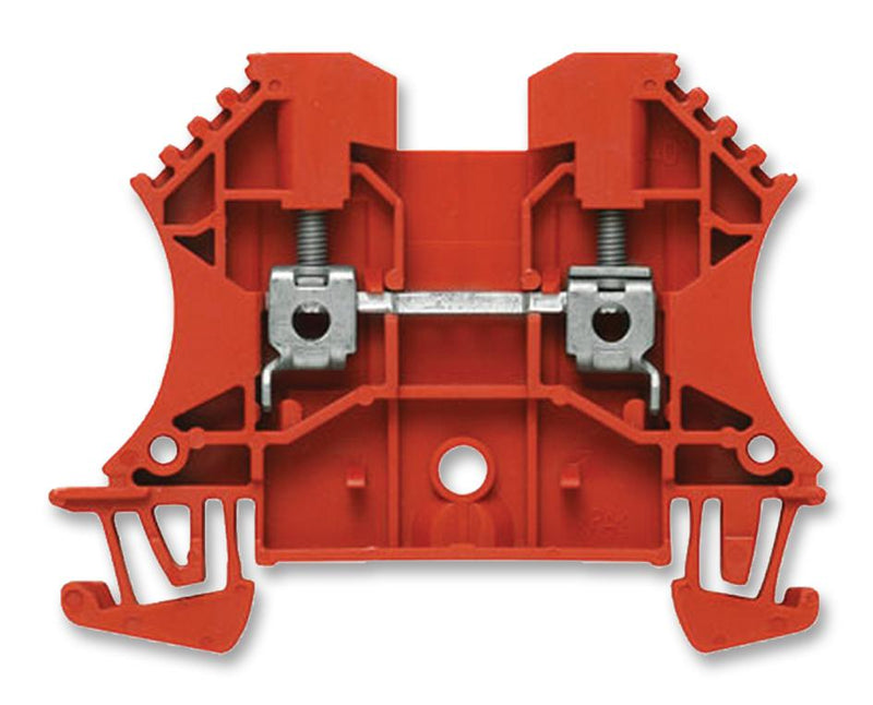 Weidmuller 102004 WDU2.5 RED 102004 RED DIN Rail Mount Terminal Block 2 Ways 30 AWG 12 4 mm&Acirc;&sup2; Screw 24 A