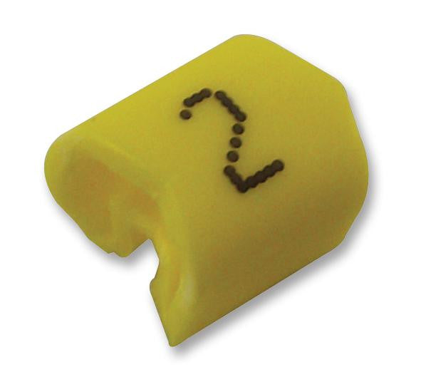 RAYCHEM - TE CONNECTIVITY 13611402 Wire Marker, K Type, Pre Printed, 2, Black, Yellow, 6mm x 60mm, 10 mm