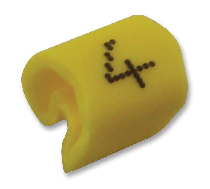 TE CONNECTIVITY 06161404 Wire Marker, Z Type, Push On Pre Printed, 4, Black, Yellow, 4.7 mm