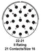 Amphenol Industrial PT06A-22-21P Circular Connector Plug Size 22 21POS Cable