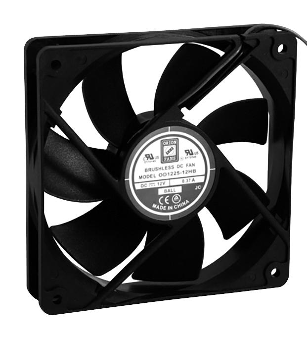 Orion Fans OD1225-12HB DC Axial Fan 12 V Square 120 mm 25.4 Ball Bearing 89 CFM