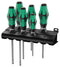 WERA 334/355/6 Screwdriver Set, Phillips, Slotted, 6 Pieces