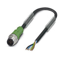 Phoenix Contact SAC-5P-M12MS/50-PVC Sensor Cable 5 Pos M12 Plug Free End Positions m 16.4 ft