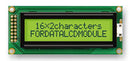 FORDATA FC1602B04-FHYYBW-91*E Alphanumeric LCD, 16 x 2, Black on Yellow / Green, 3V, English, Japanese, Transflective