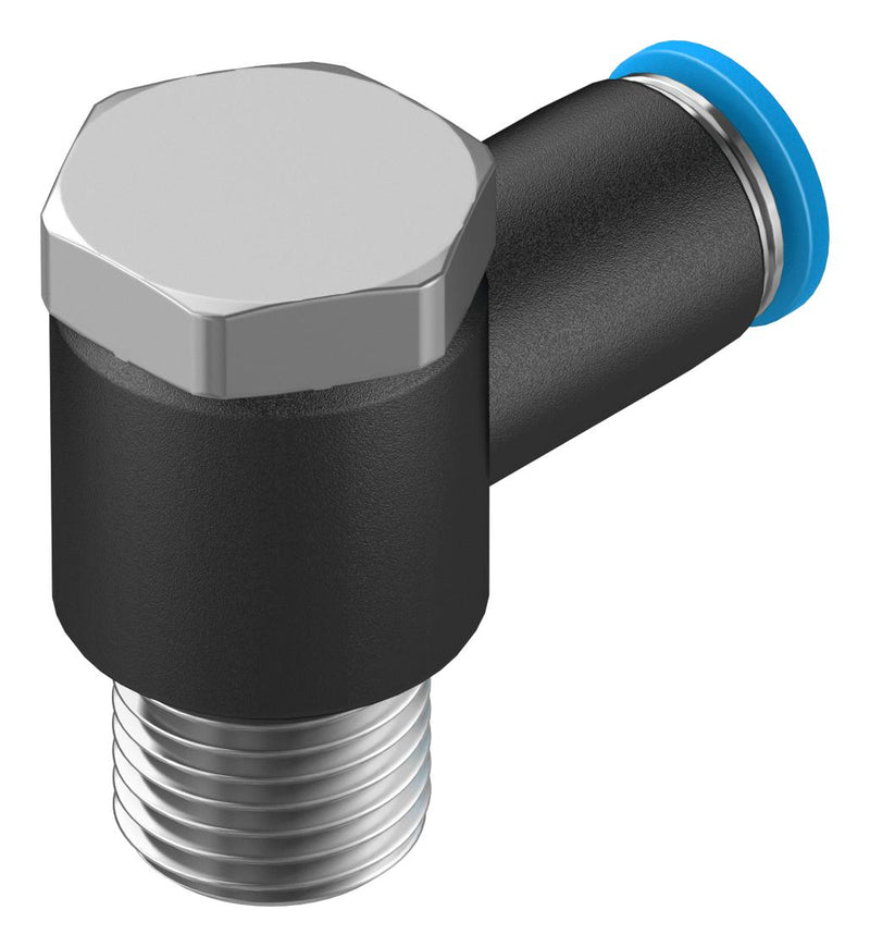 Festo QSLV-1/4-6 Pneumatic Fitting Push-In L-Fitting R1/4 14 bar 6 mm PBT (Polybutylene Terephthalate) Qslv