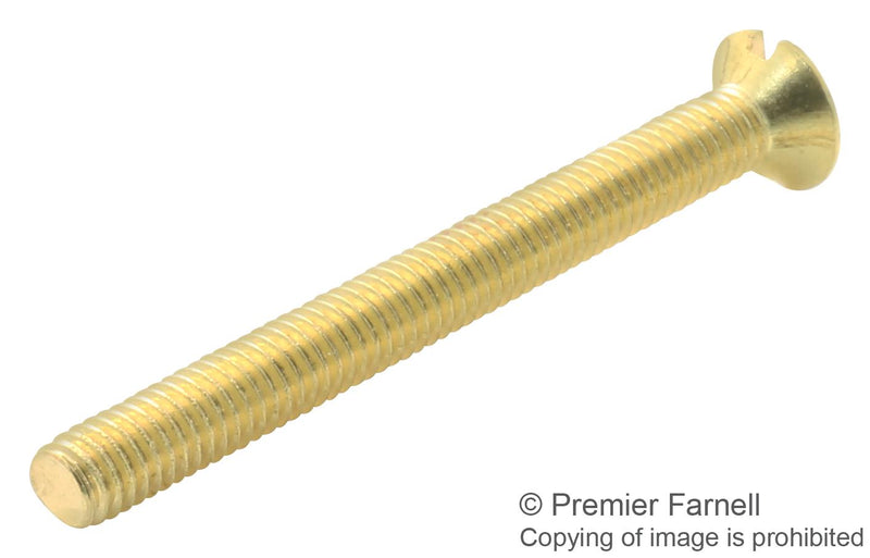 TR Fastenings M330KSBRMCS100- Machine Screw DIN 963 M3 30 mm Brass Flat / Countersunk Head Slotted