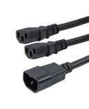 L-COM C14-C132-15-3F Split PWR Cord IEC C14-IEC C13 15A 3 New