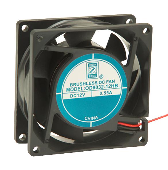 Orion Fans OD8032-12HB DC Axial Fan 12 V Square 80 mm 32 Ball Bearing 50 CFM