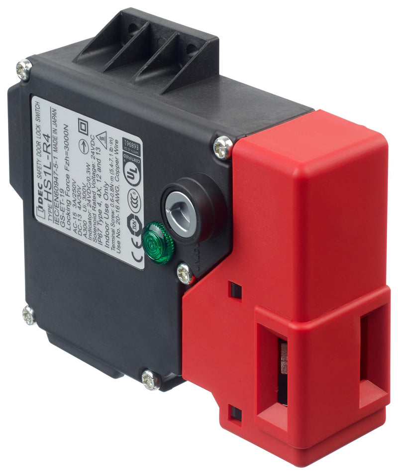 Idec HS1L-R44KMSRM-G Safety Interlock Switch w/ Solenoid HS1L 5PST-NC SPST-NO Screw 250 V 10 A IP67