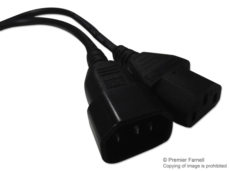 Volex 143111/2 Mains Power Cord IEC 60320 C13 C14 6.562 ft 2 m Black