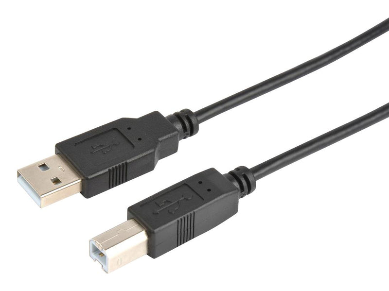 Multicomp MC002725 USB Cable Type A Plug B 2 m 6.6 ft 2.0 Black