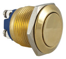 Multicomp PRO MP005741 Vandal Resistant Switch Brass 19 mm SPST-NO Momentary Round Flat