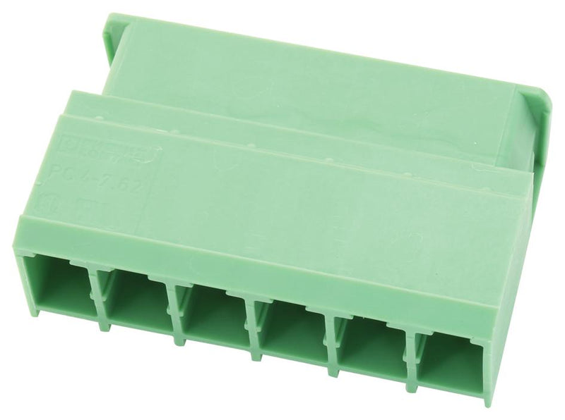 Phoenix Contact PC 4/6-G-762 PC 4/6-G-762 Terminal Block Horizontal Header 7.62 mm 6 Ways 20 A 630 V Through Hole Right Angle