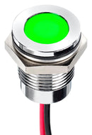 Apem Q14F5CXXHG220E LED Panel Mount Indicator Green 220 VAC 14 mm 3 mA 250 mcd IP67