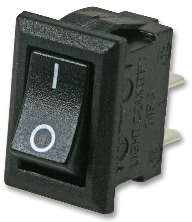 Multicomp PRO MCMRA-1-KKFTC MCMRA-1-KKFTC Rocker Switch On-None-Off Spst Non Illuminated Panel Mount Black