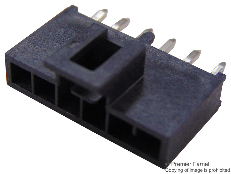 Molex 105309-1106 Wire-To-Board Connector 2.5 mm 6 Contacts Header Nano-Fit 105309 Series Through Hole 1 Rows