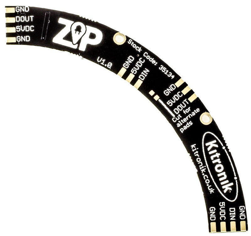 Kitronik 35134 Add-On Board ZIP Arc For micro:bit 12 x RGB Leds 90&deg;