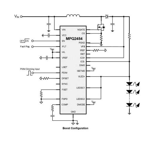 Monolithic Power Systems (MPS) MPQ2484GF-AEC1-P LED Driver DC / Buck Boost Buck-Boost 2.2 MHz TSSOP-EP SMD -40 to 150 &deg;C