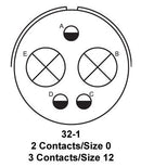 Amphenol Industrial ACC06A32-1P-003 ACC06A32-1P-003 Circular Connector AC Straight Plug 5 Contacts Crimp Pin Threaded 32-1