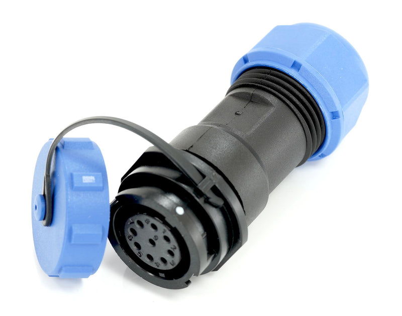 Multicomp PRO MP007641 MP007641 Circular Connector w/ Cap MP SY17 Cable Mount Receptacle 9 Contacts Solder Socket Bayonet