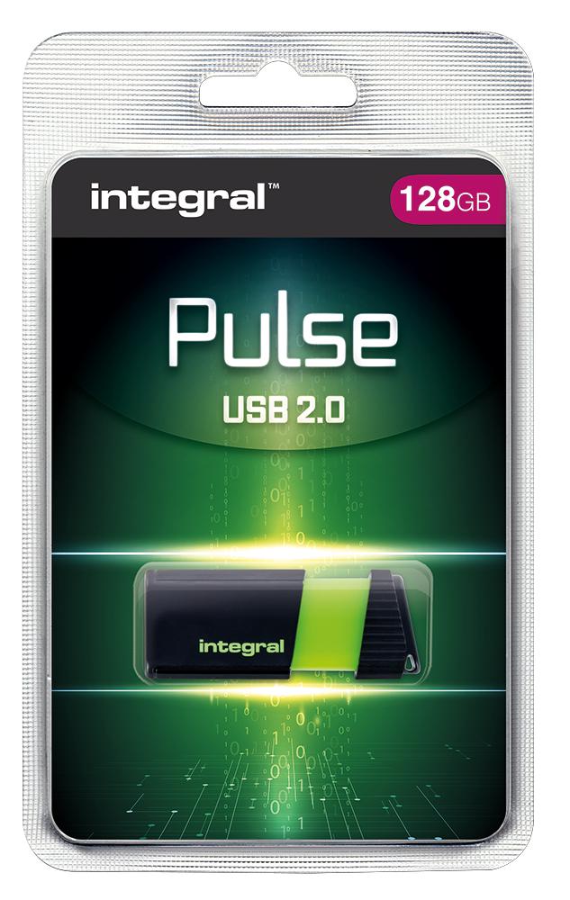 Integral INFD128GBPULSEGR INFD128GBPULSEGR Pulse USB 2.0 Flash Drive 128GB Green