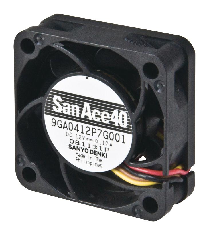 Sanyo Denki 9GA0412G7001 Axial Fan 12 V DC 40 mm 15 12.7 cu.ft/min 0.36 m&sup3;/min New