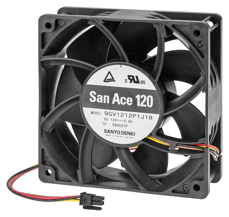 Sanyo Denki 9GV1212P1J18 DC Axial Fan 12 V Square 120 mm 38 224 CFM