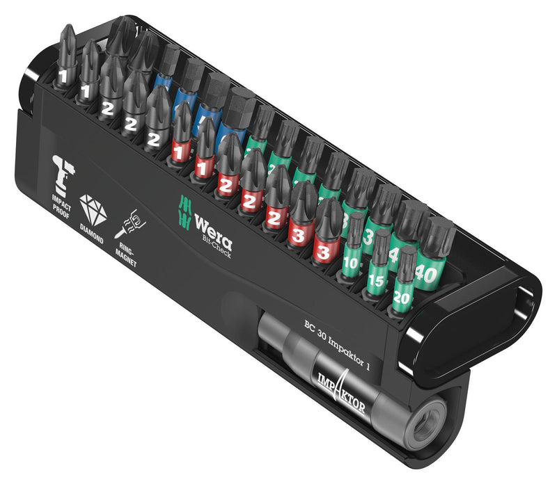 Wera BC IMPAKTOR/30 BIT-CHECK Bit Set Impaktor 25mm Drive 30 Piece