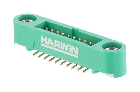 Harwin G125-MS12005M1P Pin Header Black / Green Wire-to-Board 1.25 mm 2 Rows 20 Contacts Surface Mount