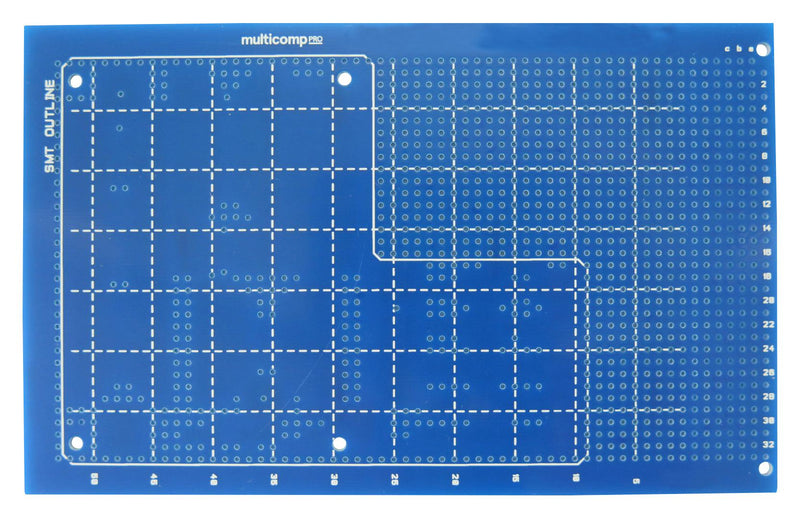 Multicomp PRO MP005897 MP005897 Eurocard PCB Board 100 mm X 160 Single Epoxy Glass Composite Oktapad Series