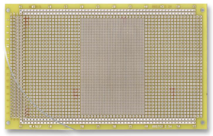 ROTH ELEKTRONIK RE436-LF PCB, Eurocard, FR4, Epoxy Glass Composite, 1.5mm, 100mm x 160mm