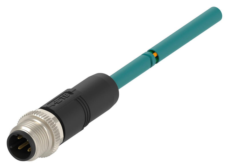 TE Connectivity TAD2413A201-007 TAD2413A201-007 Sensor Cable D-Code M12 Plug Free End 4 Positions 10 m 32.8 ft