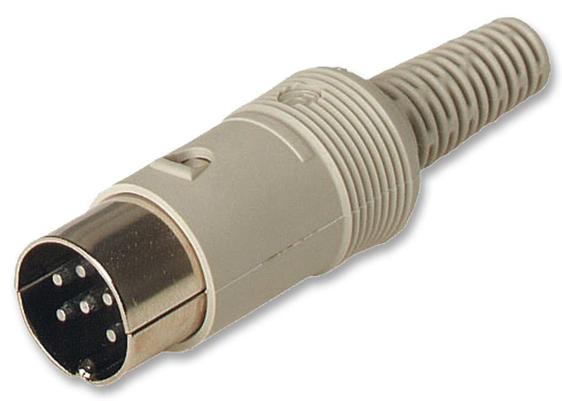 HIRSCHMANN MAS60 DIN Audio / Video Connector, 6 Contacts, Plug, Cable Mount, Tin Plated Contacts, Plastic Body