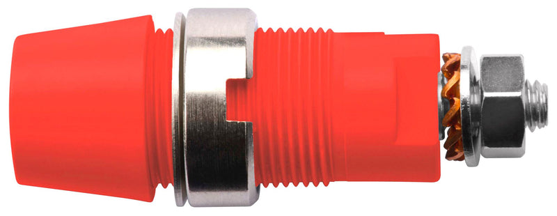 Schutzinger SAB 6922 NI / RT Banana Test Connector Jack Panel Mount 32 A 1 kV Nickel Plated Contacts Red