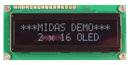 Midas MCOB21605G1V-EWS Alphanumeric Oled 16 x 2 White on Black 5V Parallel Cyrillic English Euro 5.55 mm